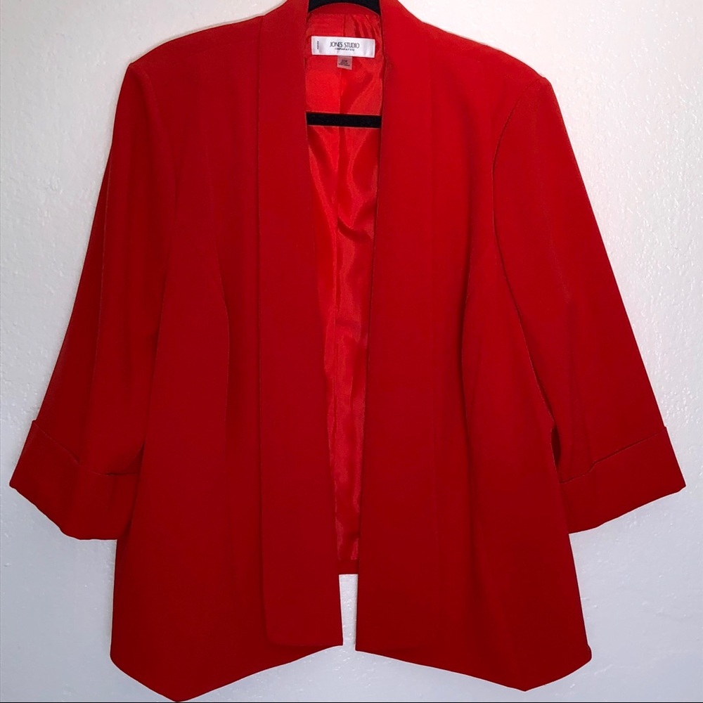 NWOT Jones Studio Red Jacket-Blazer